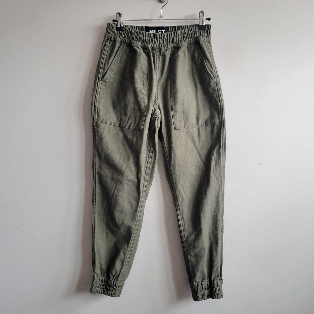 NLST F/W15 Utility Japanese Cotton Military Pull On Jogger In Olive Green - Picture 4 of 8